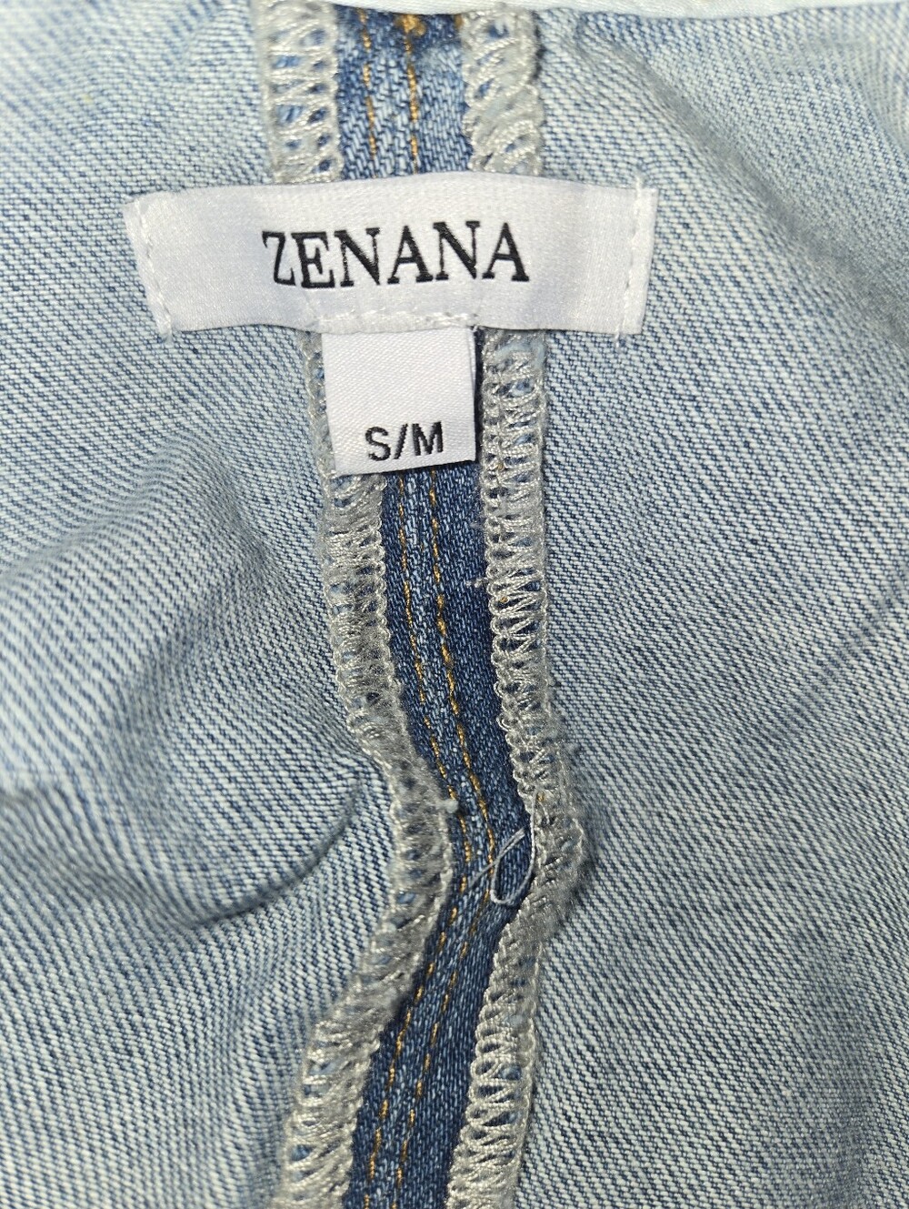 Zenana Light Wash Denim Romper - Picture 8 of 9